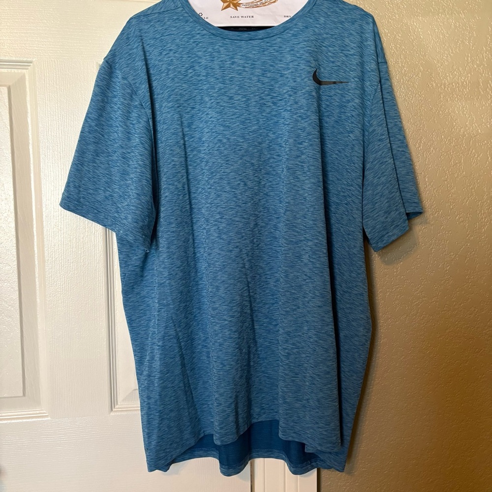 Nike Men's Dri-fit Heathered Blue Short Sleeve Tee size XXL